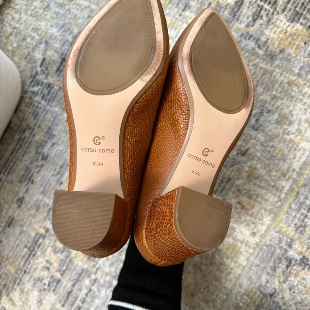 Corso Como leather camel Women's Pumps with block heel - Picture 4 of 9